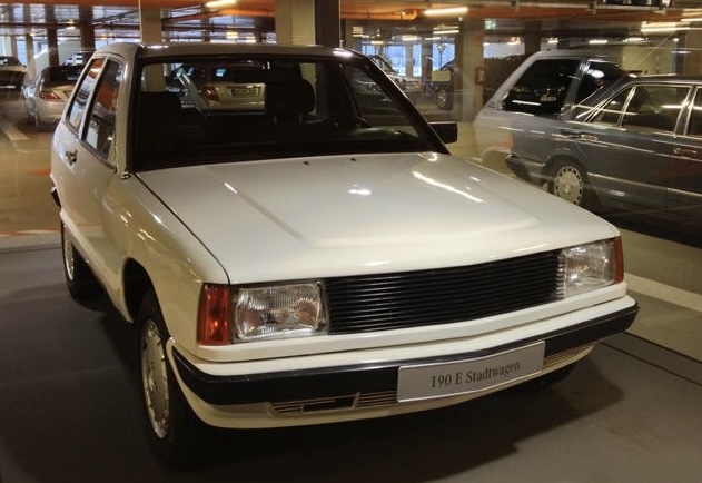 La 190E city, au musée Mercedes, encore à l’état de prototype 